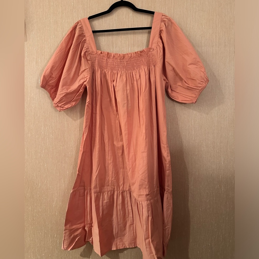 Pink/coral drop waist dress